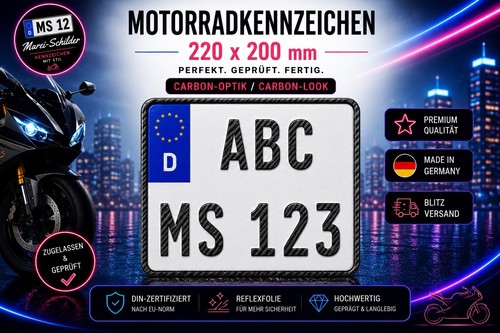 Motorrad kennzeichen carbon - motorrad,