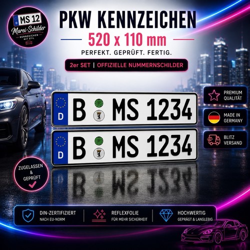 Kfz kennzeichen 520x110 - 2x,