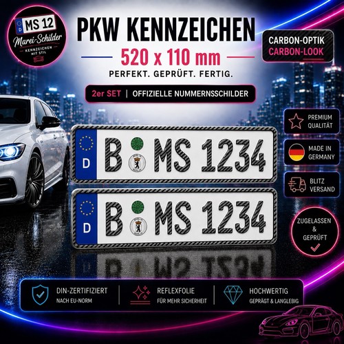 Carbon optik kfz - carbon, kennzeichen