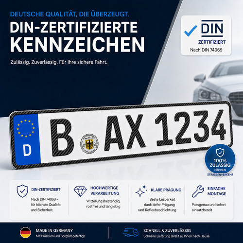 Kfz kennzeichen carbon - 1,