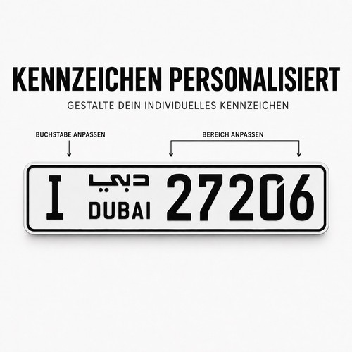 Dubai kennzeichen wunschtext - kennzeichen,